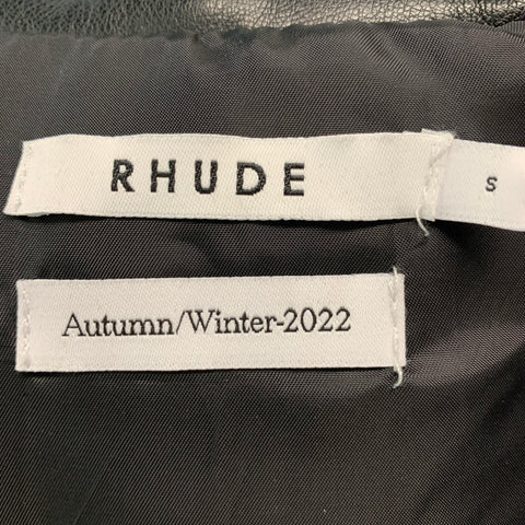 RHUDE Chaleco corto de piel sintética acolchado negro talla S
