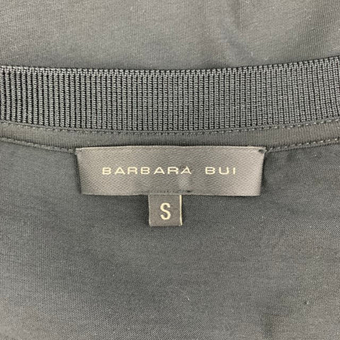 BARBARA BUI Blusa extragrande de tejidos mixtos de seda en blanco y negro talla S