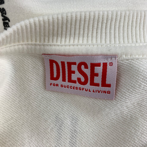 DIESEL x Tom Of Finland Size M White Black Graphic Cotton Crew-Neck Pullover