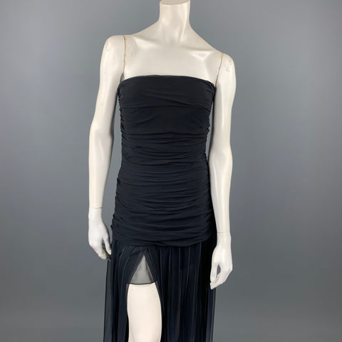 BCBGAXAZRIA Taille 6 Robe de cocktail en mousseline de soie ombrée noire