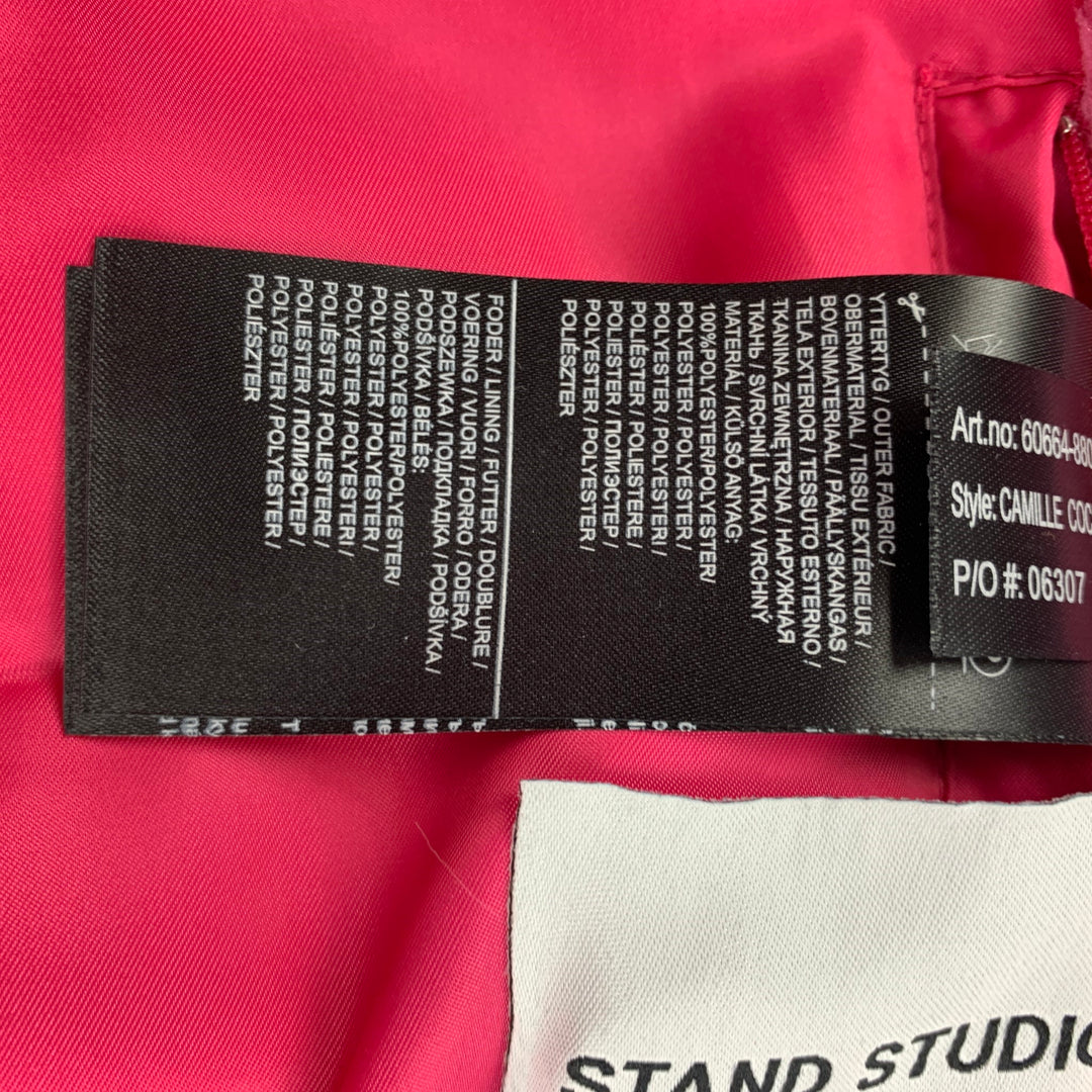 STAND STUDIO Size M Pink Faux Fur Notch Lapel Coat