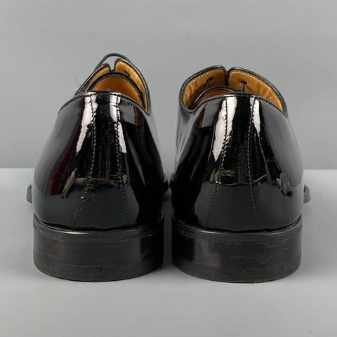 A. TESTONI Size 10 Black Patent Leather Lace Up Shoes