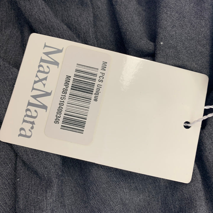 MAX MARA Size 8 Grey Viscose Belted Long Sleeve Dress
