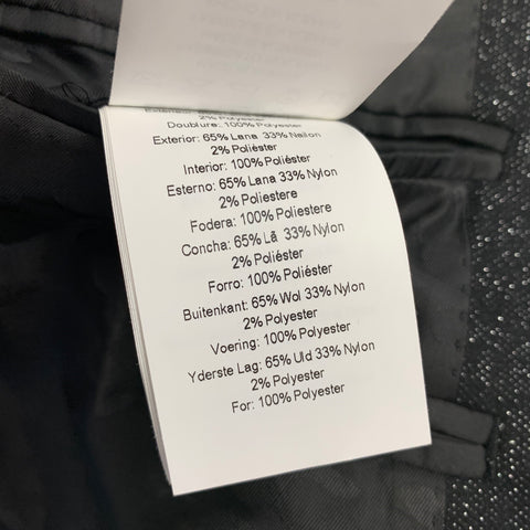 MICHAEL KORS Size 42 Black Silver Metallic Wool Blend Sport Coat