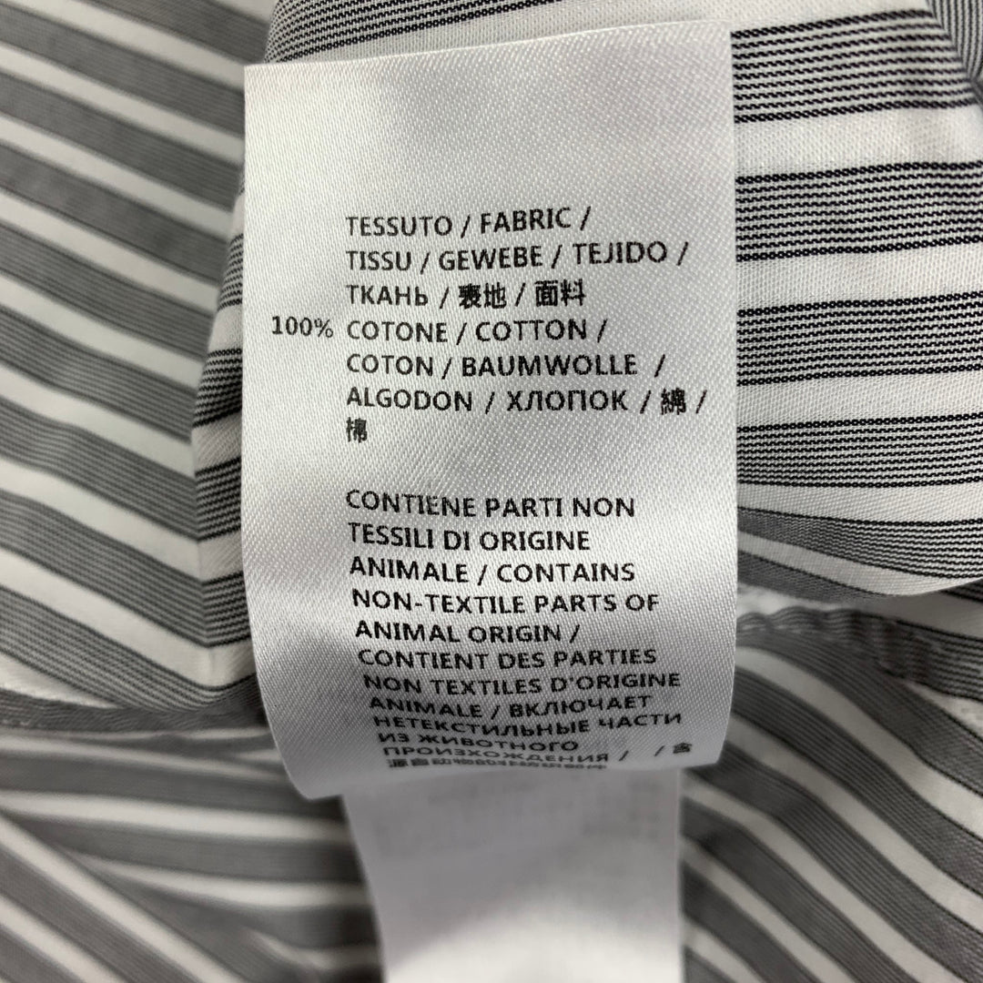 ALEXANDER MCQUEEN Size XS Grey White Stripe Cotton Button Up Short Sleeve Shirt
