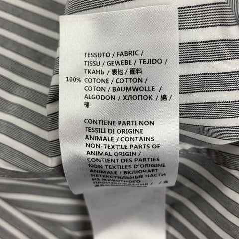 ALEXANDER MCQUEEN Size XS Grey White Stripe Cotton Button Up Short Sleeve Shirt