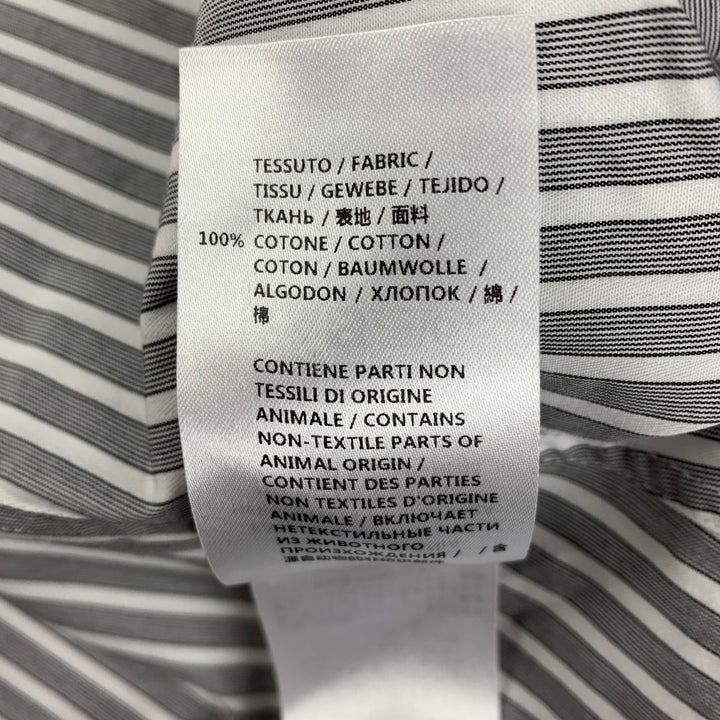 ALEXANDER MCQUEEN Size XS Grey White Stripe Cotton Button Up Short Sleeve Shirt