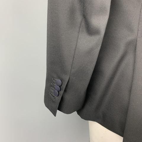 PAUL SMITH Size 40 Black Embroidery Wool Shawl Collar Sport Coat
