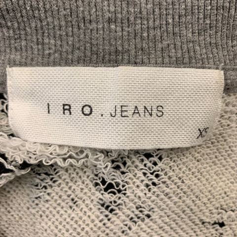 IRO Size XS Gray Distressed Cotton Blend Crew-Neck T-shirt