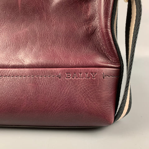 BALLY Burgundy Leather Cross Body Bag