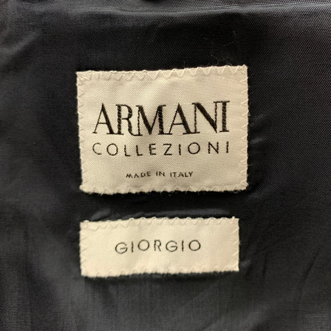 ARMANI COLLEZIONI Size 42 Regular Navy Pinstripe Wool Notch Lapel Suit