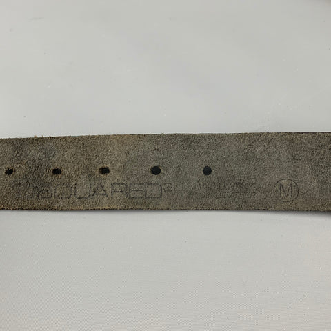 DSQUARED2 Size M Black Brown Studded Leather Belt