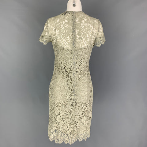 RALPH LAUREN Vestido recto de encaje en mezcla de viscosa y musgo talla 2 Black Label