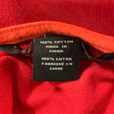 MARC by MARC JACOBS Size L Red Orange Solid Cotton Buttoned Polo
