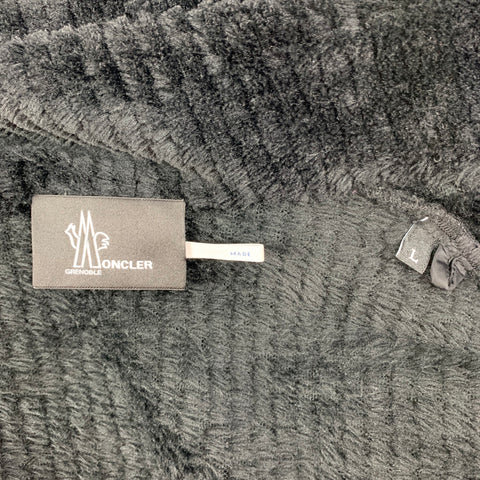 MONCLER Size L Black Fleece Polyester 2 Piece Set
