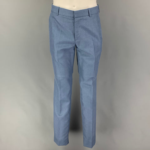 ALEXANDER MCQUEEN Size 38 Blue Mohair Silk Peak Lapel Suit