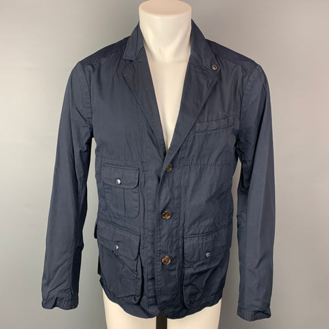 RLX by RALPH LAUREN Chaqueta con solapa de muesca de algodón y nailon azul marino talla M