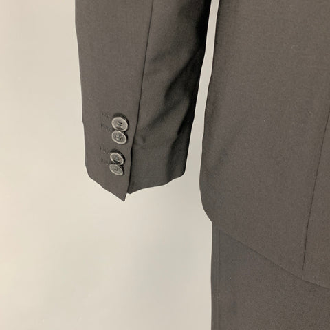 HUGO by HUGO BOSS Size 44 Black Virgin Wool Notch Lapel Suit