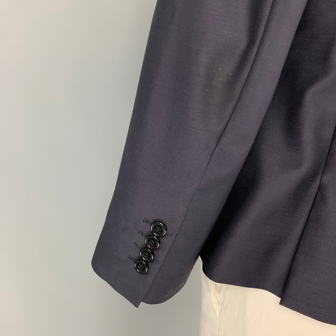 ALEXANDER MCQUEEN Size 44 Navy Patches Wool Viscose Blend Sport Coat