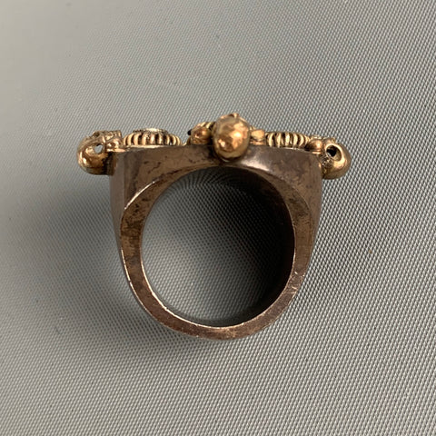 HENRY BEGUELIN Taupe Gold Metal Skulls Ring