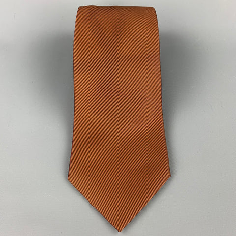 ITALO FERRETTI Brown Textured Silk Tie