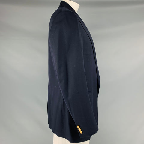 RALPH LAUREN Size 46 Navy Wool Notch Lapel Sport Coat