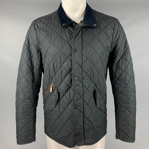 BARBOUR Size S Black Zip Snaps Jacket