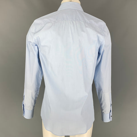GUCCI Size M Light Blue Cotton Button Down Long Sleeve Shirt