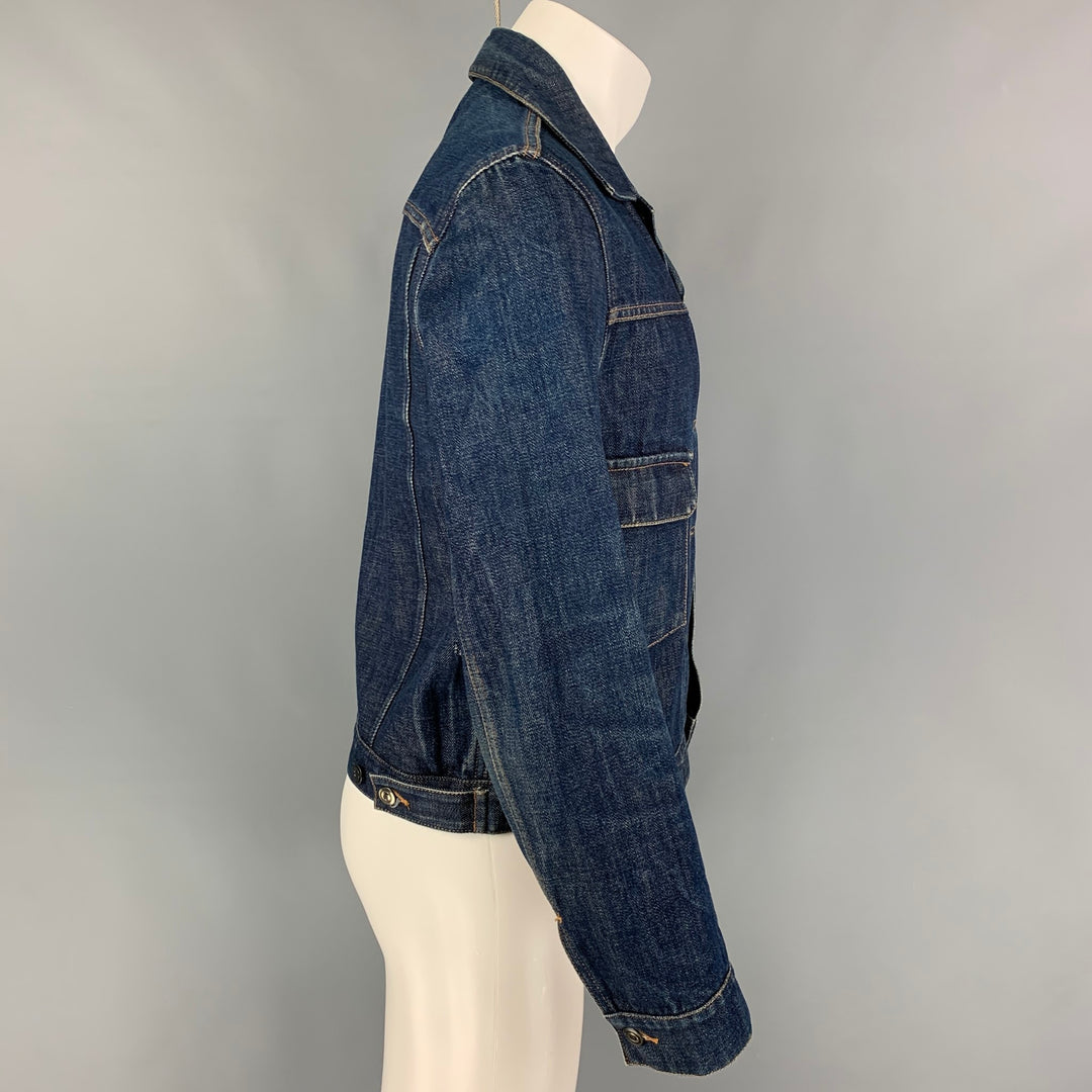 A.P.C. Size S Indigo Contrast Stitch Cotton Trucker Jacket