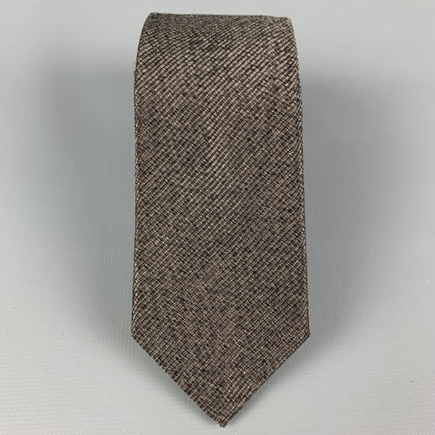 JIL SANDER Grey Silk Cotton Skinny Tie
