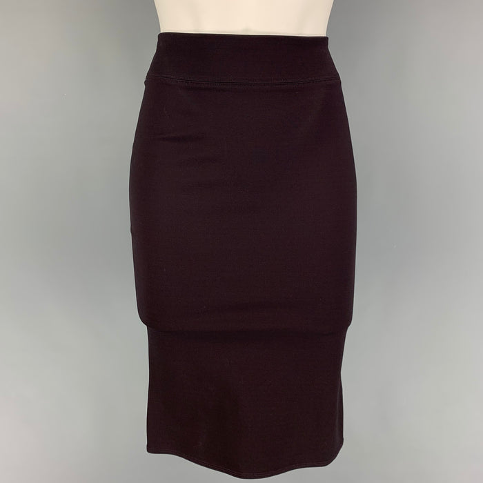 GUCCI Size M Eggplant Viscose Blend Fitted Skirt