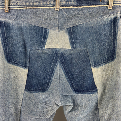 VETEMENTS Size 30 Blue Distressed Cotton Button Fly Jeans