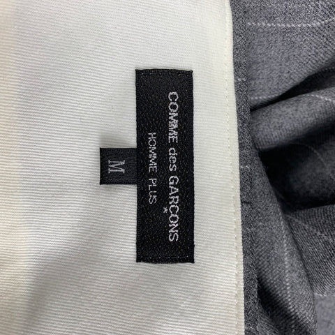 COMME des GARCONS HOMME PLUS Size M Grey Chalkstripe Wool Kilt Skirt