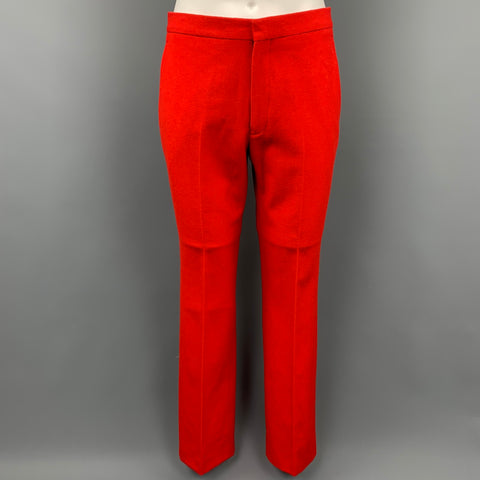 GIVENCHY F/W 12 Size 40 Red Wool / Cotton Notch Lapel Suit