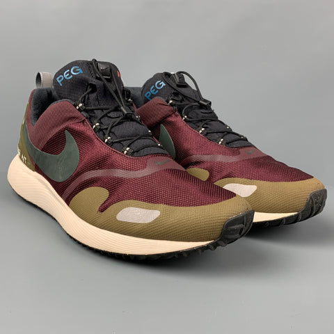 Zapatillas NIKE PEGASUS A/T talla 12 color borgoña oliva color block