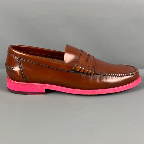 PAUL SMITH Size 7.5 Tan Pink Leather Penny Loafers
