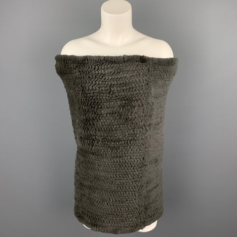 COLLECTION PLUME Châle Eternity en Fourrure Gris Tissé