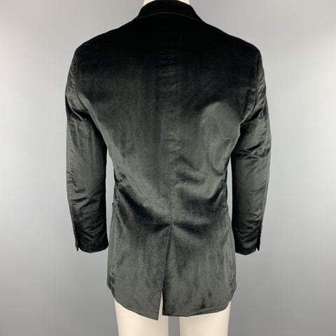 THEORY Size 40 Regular Black Velvet Notch Lapel Patch Pocket Sport Coat