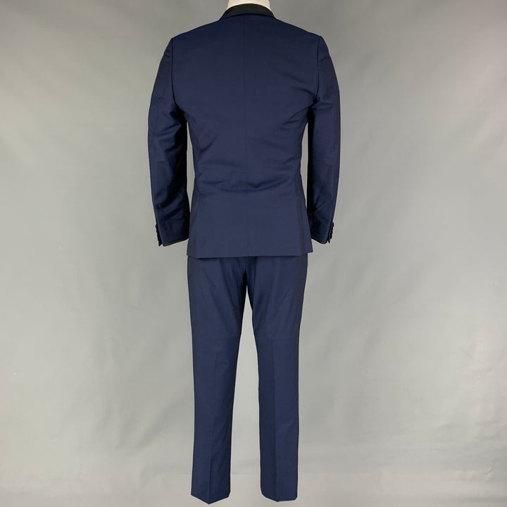 PAUL SMITH Size 38 Regular Blue Black Wool Mohair Tuxedo Suit