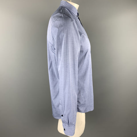 VINCE Camisa de manga larga con botones de algodón azul talla M