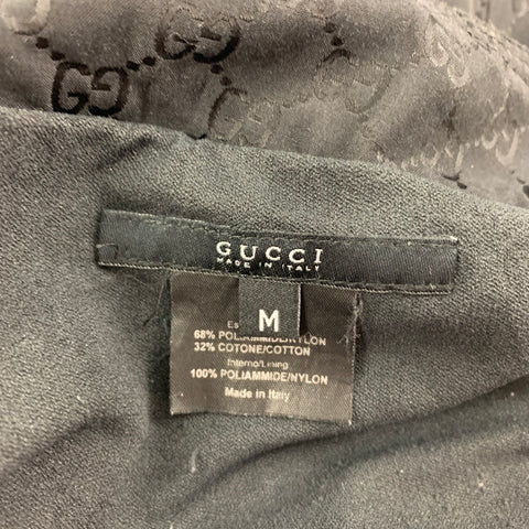 GUCCI Size M Black Jacquard GG Polyamide Cotton Drawstring Shorts
