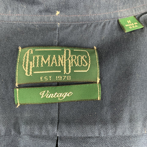 GITMAN VINTAGE Size M Navy Cotton Button Down Long Sleeve Shirt