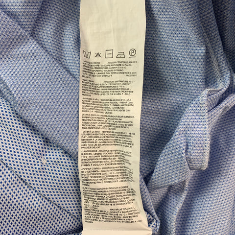 EMPORIO ARMANI Size XXL Blue White Nailhead Long Sleeve Shirt