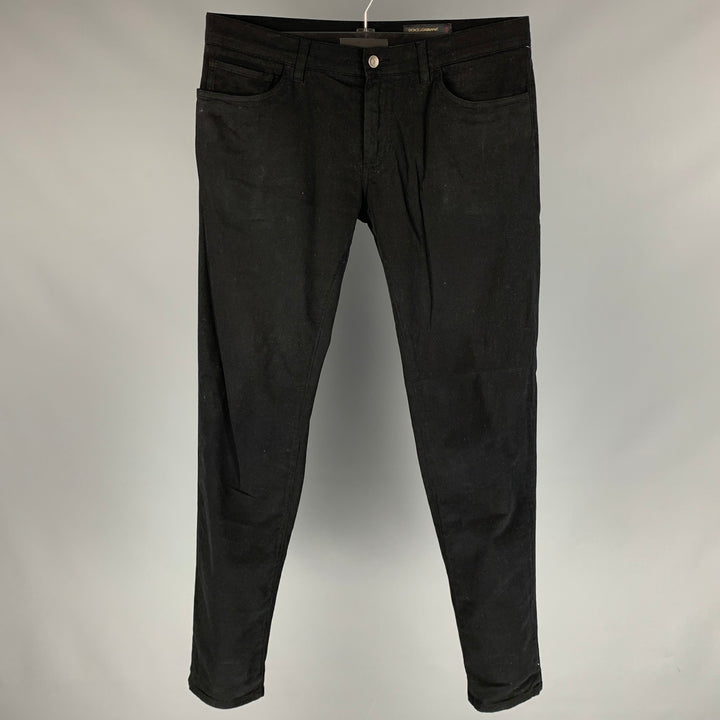 DOLCE & GABBANA Stretch Size 34 Black Cotton Jean Cut Casual Pants