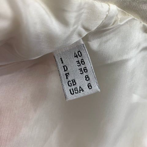 OZBEK Veste ceinturée à double boutonnage en acétate crème taille 6