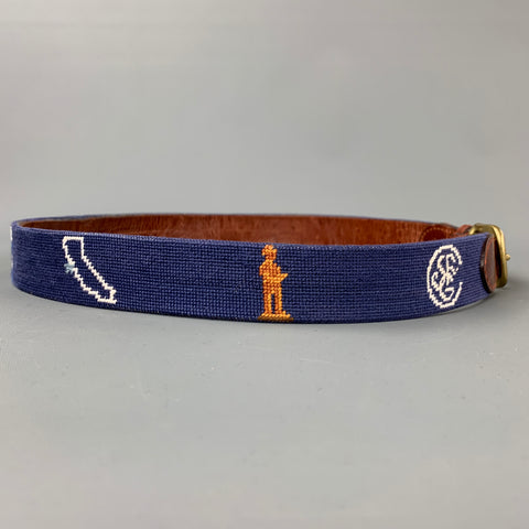SMATHERS & BRANSON Size 40 Navy Embroidered Belt