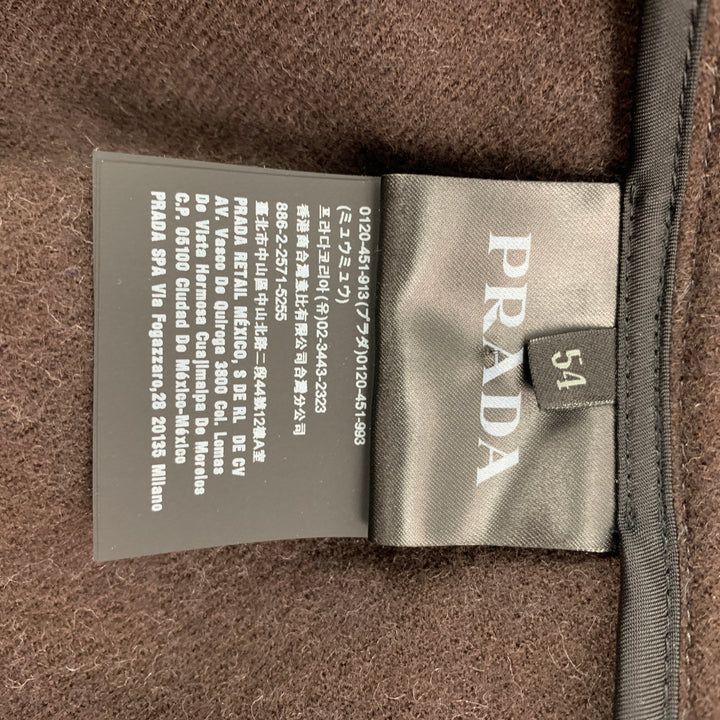 PRADA Size 44 Grey & Blue Checkered Wool Hidden Placket Coat