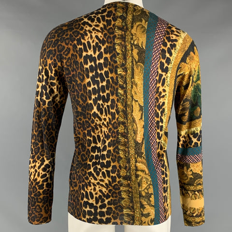 PIERRE-LOUIS MASCIA Size M Multi-Color Animal Print Crew-Neck Pullover