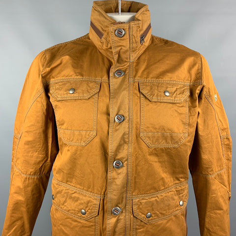KUHL Size M Brown Coated Cotton Blend Zip & Buttons Stow Away Hood Jacket