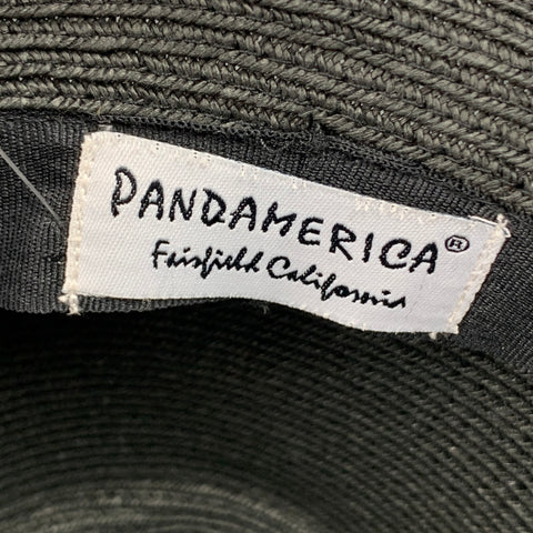 PANDAMERICA Black Raffia Fedora Hat